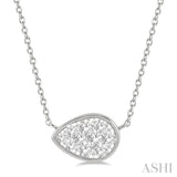 1/3 Ctw Pear Shape Lovebright Diamond Necklace in 14K White Gold