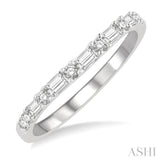 1/3 ctw Baguette and Round Cut Diamond Wedding Band in 14K White Gold