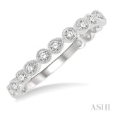 1/3 ctw Lattice Circular and Pear Shape Mount Round Cut Diamond Stackable Band in 14K White Gold
