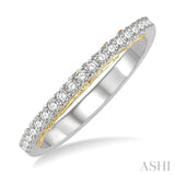 1/5 ctw Two Tone Round Cut Diamond Wedding Band in 14K White and Yellow Gold