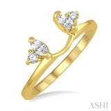 1/5 Ctw Marquise and Round cut Diamond Wrap Ring in 14K Yellow Gold