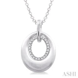 1/20 Ctw Oval Shape Single Cut Diamond Pendant in Sterling Silver with Chain