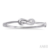 Silver Infinity Shape Diamond Bangle