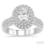 Oval Shape Semi-Mount Diamond Engagement Ring