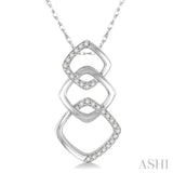 1/6 Ctw Round Cut Diamond Fashion Pendant in 10K White Gold with Chain