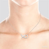 Silver X & O Shape Diamond Fashion Pendant