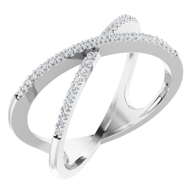 Accented Criss-Cross Ring