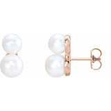 Two-Stone Pearl Ear Climbers