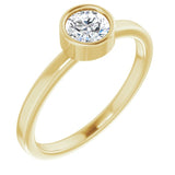 14K Yellow 5 mm Natural White Sapphire Ring