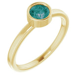 14K Yellow 5 mm Lab-Grown Alexandrite Ring