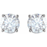 Round 4-Prong Lightweight Stud Earrings