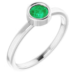 Platinum 4.5 mm Lab-Grown Emerald Ring