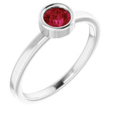 Platinum 4.5 mm Lab-Grown Ruby Ring