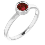 Platinum 4.5 mm Natural Mozambique Garnet Ring