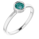 Rhodium-Plated Sterling Silver 4.5 mm Lab-Grown Alexandrite Ring