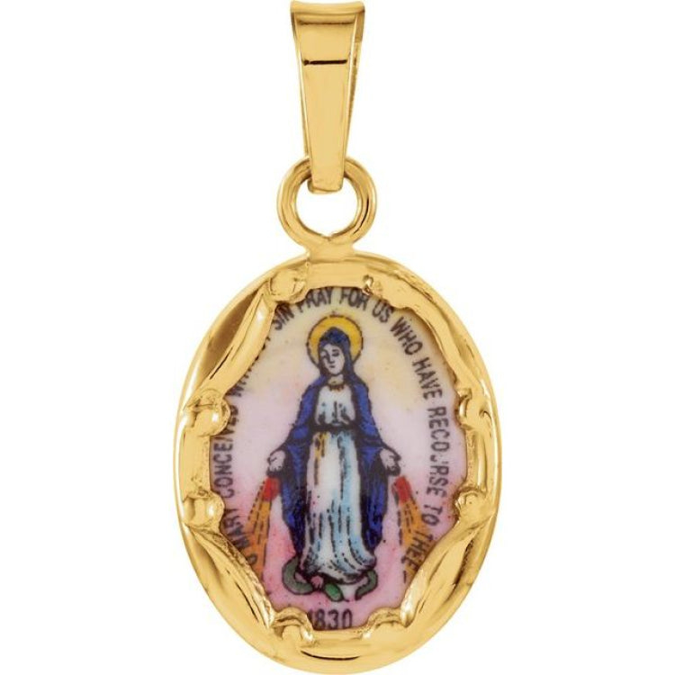 Hand Painted Porcelain Miraculous Medal