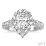 Pear Shape Semi-Mount Diamond Engagement Ring