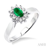 Oval Shape Gemstone & Diamond Ring