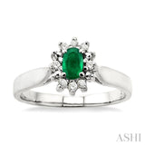 Oval Shape Gemstone & Diamond Ring