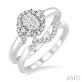 Oval Shape Lovebright Bridal Diamond Wedding Set