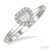 Heart Shape Baguette Diamond Fashion Ring