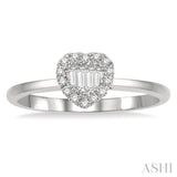 Heart Shape Baguette Diamond Fashion Ring