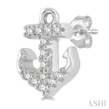 Anchor Shape Petite Diamond Fashion Earrings