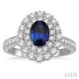 Oval Shape Gemstone & Diamond Ring