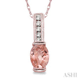 Oval Shape Gemstone & Diamond Pendant