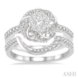 Flower Shape Lovebright Bridal Diamond Wedding Set