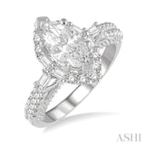 Marquise Shape Semi-Mount Diamond Engagement Ring