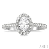 Oval Shape Semi-Mount Diamond Engagement Ring