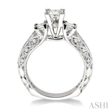 Past Present & Future Semi-Mount Diamond Engagement Ring