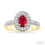 Oval Shape Gemstone & Diamond Ring