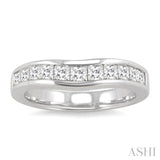 Channel Set Curved Diamond Wedding Band