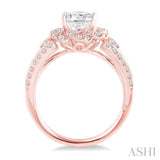 Flower Shape Semi-Mount Diamond Engagement Ring