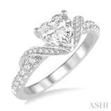 Heart Shape Semi-Mount Diamond Engagement Ring