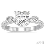 Heart Shape Semi-Mount Diamond Engagement Ring