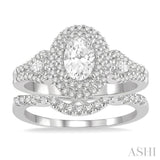 Oval Shape Diamond Wedding Set